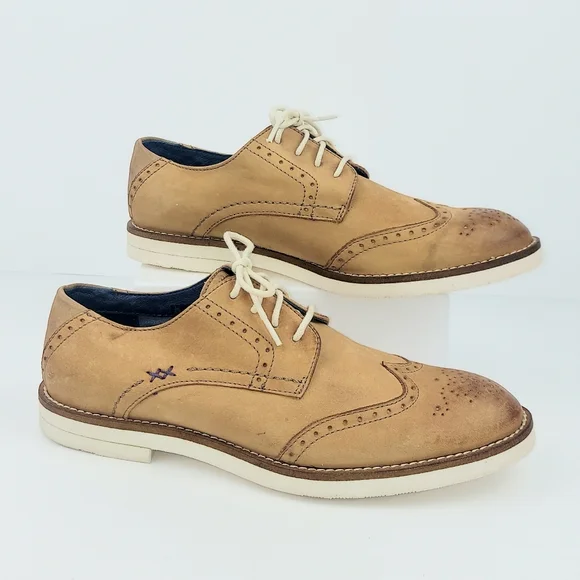 Mexx Tan Leather Women's Wingtip Brogue Shoes - Picture 12 of 13